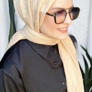 Bambu Kraş Şal Krem