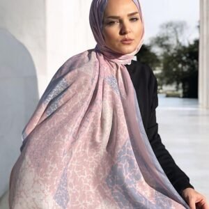Crystal Digital Baskı Desenli Pamuk Şal Soft Pembe