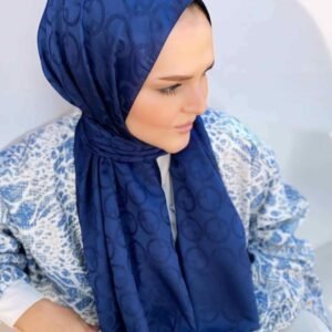 Alternative view of Jakar İpeksi Karo Desen Şal Lacivert