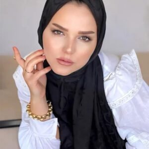 Jakar İpeksi Karo Desen Şal Siyah