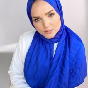 Alternative view of Jakar İpeksi Su Yolu Desen Şal Saks Mavisi