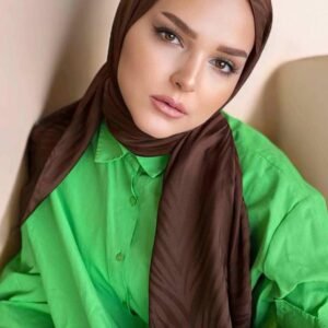 Jakar İpeksi Zebra Desen Şal Kahve