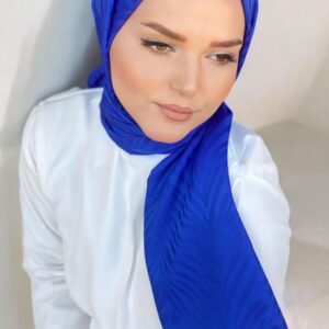 Alternative view of Jakar İpeksi Zebra Desen Şal Saks Mavisi