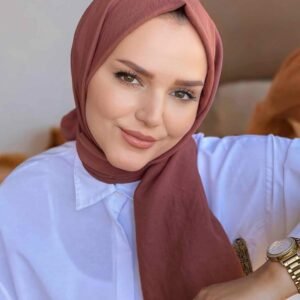 Kızıl Kahve Pamuk Kraş Şal