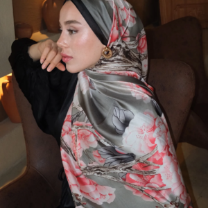 Alternative view of Lina Çiçek Desen İpek Vual Şal