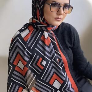 Marlow Digital Baskı Desenli Pamuk Şal Kırmızı