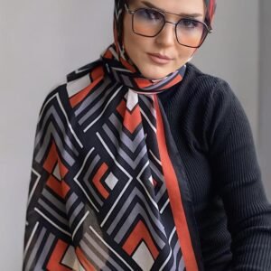 Alternative view of Marlow Digital Baskı Desenli Pamuk Şal Kırmızı