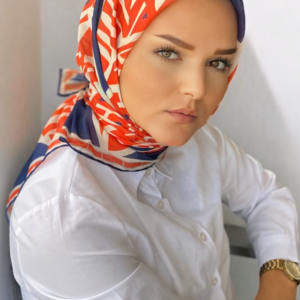 Piramit Baskılı Pamuk Eşarp Kırmızı